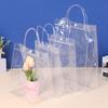 Clear PVC Gift Bag with Handle,Small Transparnt Gift Wrap Bag,Clear Toted Bag Reusabled Shopping Bag for Merchandise