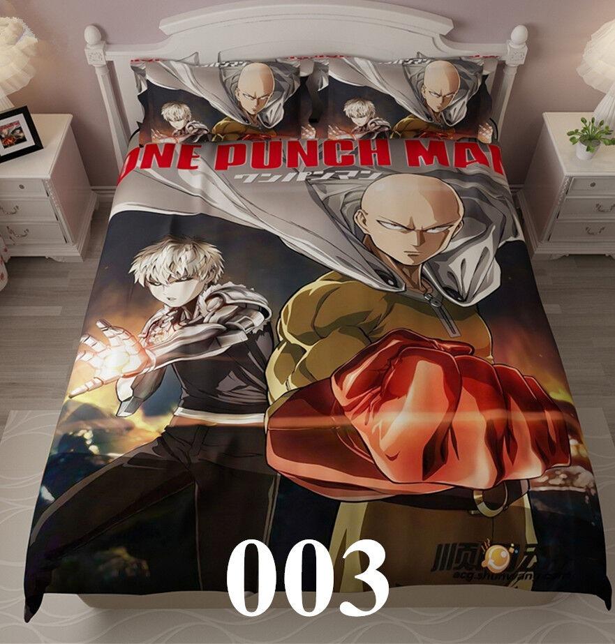 ONE PUNCH-MAN Bedding Sets Exquisite Bed Supplies Set Cartoon Bubu Duvet Cover Bed Comforter Set Bedding Set Birthday Gift