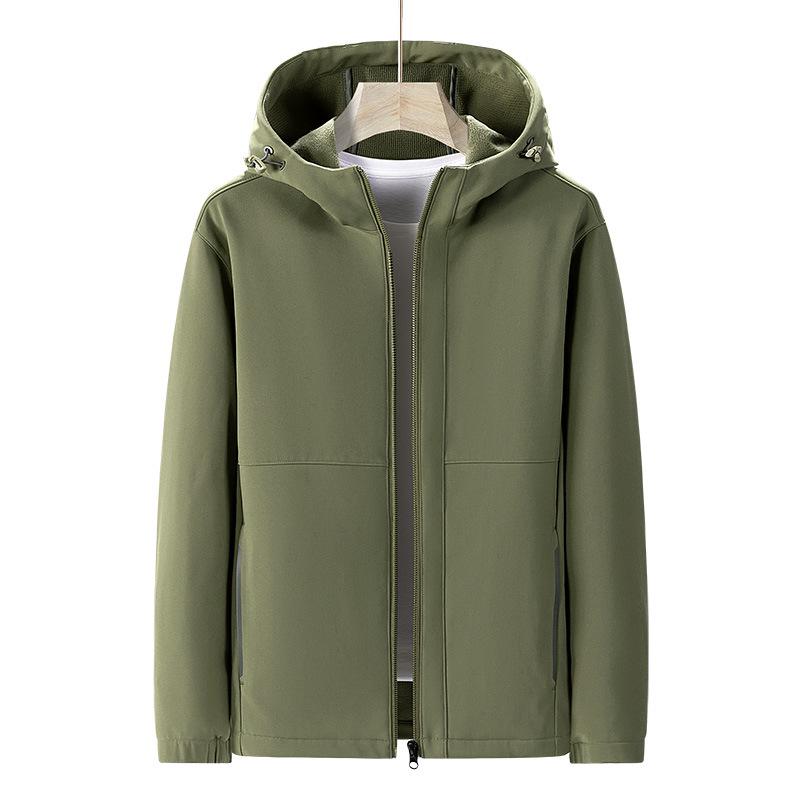Men's 2026 Trendy Three-Proof Hooded Windbreaker: Heavy-Duty, Unisex, Functional, Loose-Fit Jacket for Spring/Autumn.