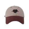 Chic Heart Embroidered Wide Brim Baseball Hat In Purple Beige Pink And Khaki For Women