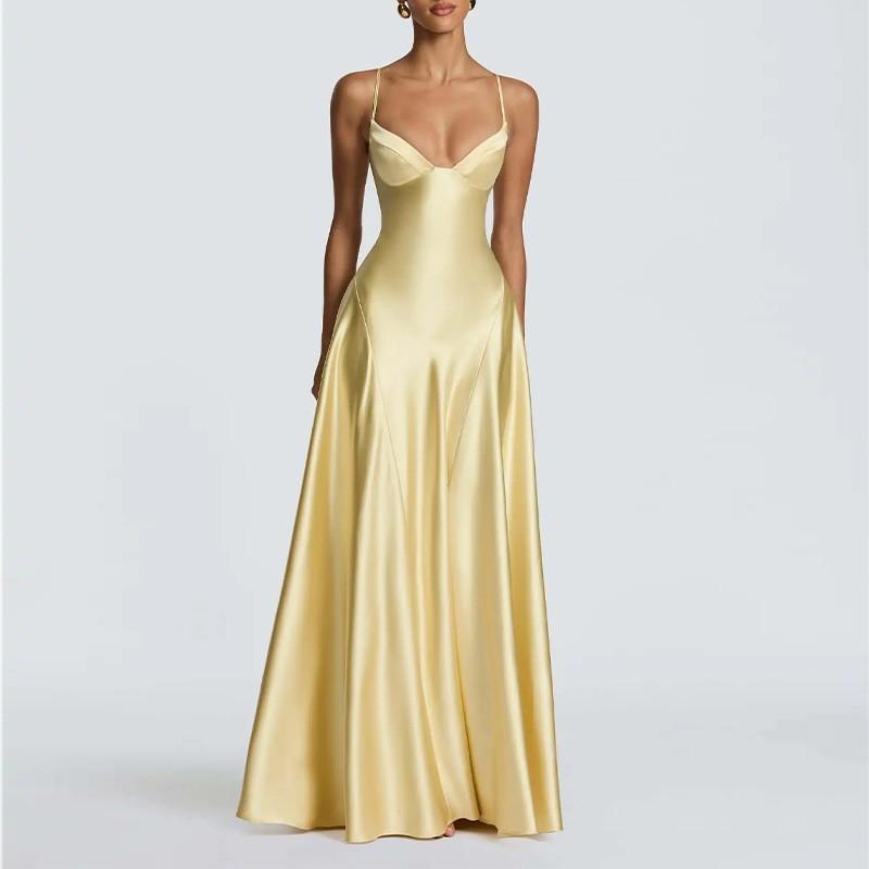Elegant Slim Fit Solid Color French Style Sleeveless Maxi Dress High Waist 2026 Womens Casual Office Wear
