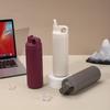 550ml Matte 304 Stainless Steel Insulated Tumbler, Flip Straw Lid Water Bottle for Office & Daily Use