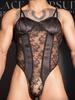 Sexy Patchwork Lace Sheer Men's Bodysuit Tops Shaping Gay Wear Exotic Tights U Bulge Pouch See Through Onesies Man Leotard New