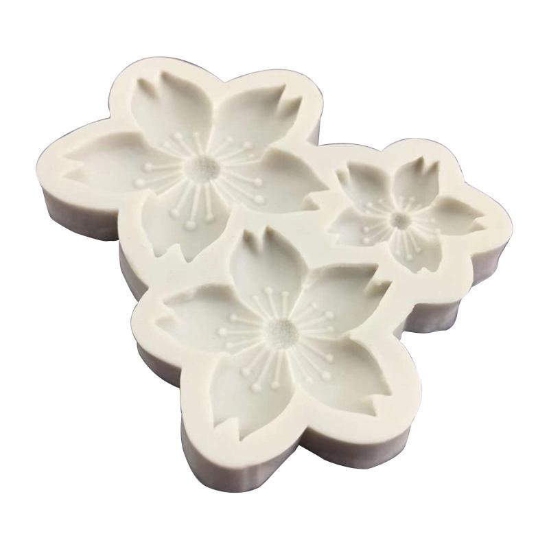 Cherry Flower Shaped Silicone Chocolate Moulds Baking Molds Fondant Cake Decorating Gadgets Resin Moulds Gifts for Child