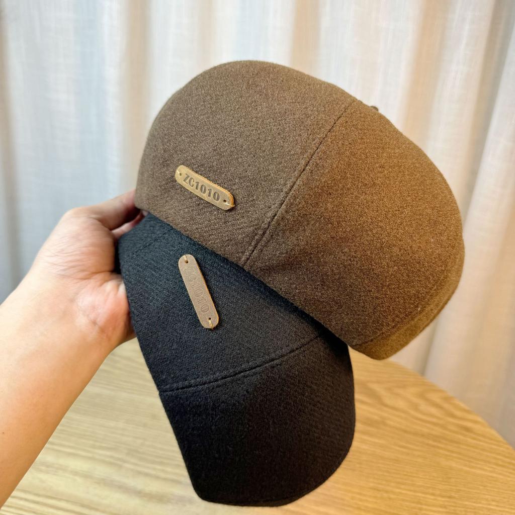 Barett Damen Herbst und Winter Neu Koreanisch Retro Achteckige Mütze mit Kleinem Gesicht Geeignet für Rundes Gesicht Dreidimensionale Malermütze