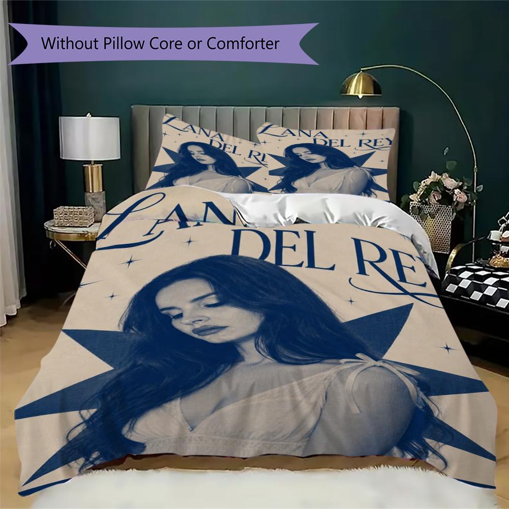 Lana Del Rey Pattern Bedding Uilt Set Uilt Cover Pillowcase Home Decoration Birthday Gift (1 * Duvet Cover + 2 * Pillowcase Without Core)