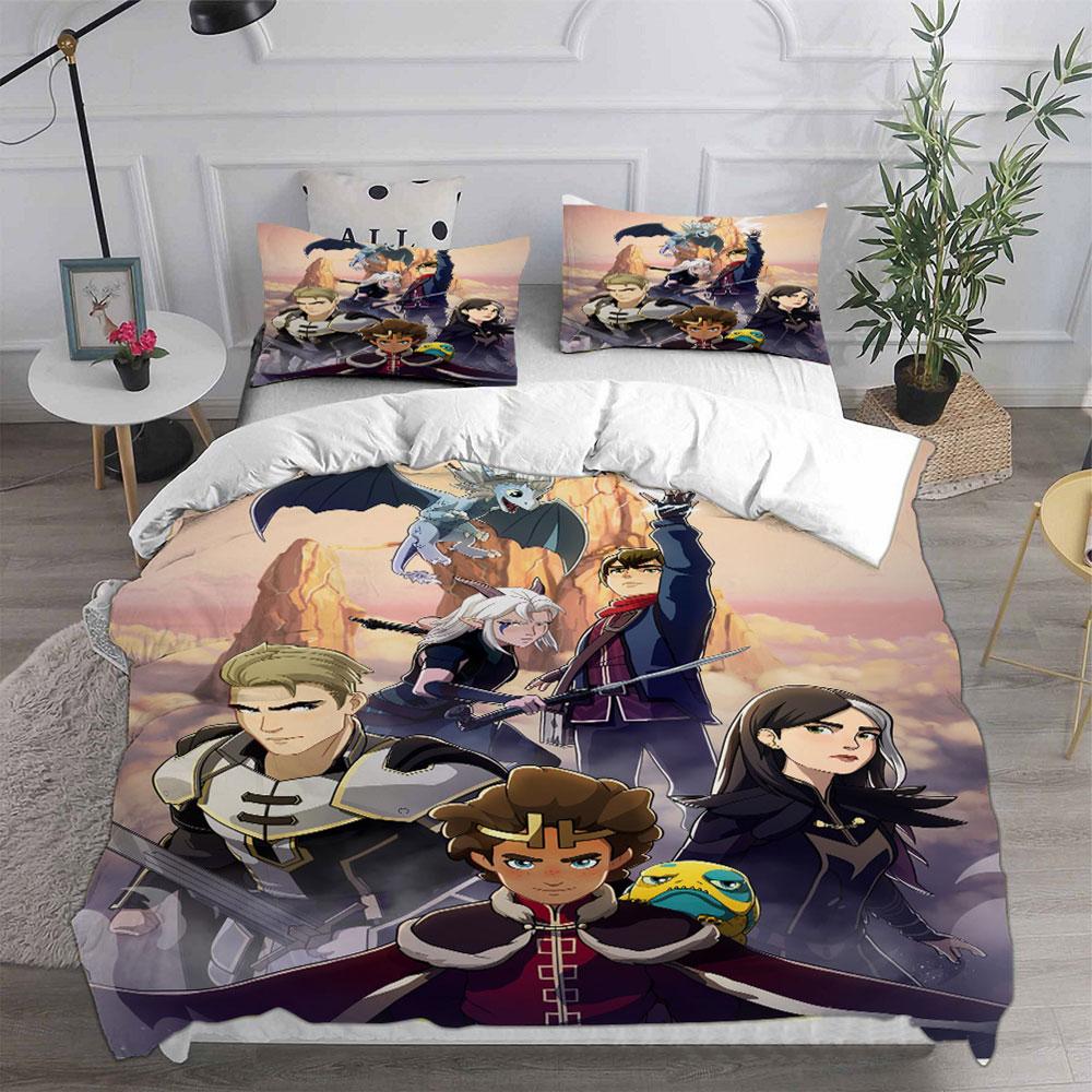 The Dragon Prince Season 1 (2018) Bedding Sets Bed Cover Comforter Duvet Cover Pillow Case 2-3 Pieces Sets Bedroom Decor