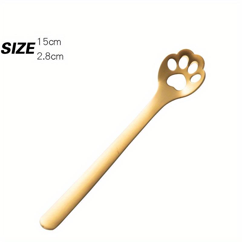 1PC Creative Cute Cat Claw Stainless Steel Spoon Hollow for Ice Cream Coffee Tea Dessert Spoon Kitchen Tableware Accessories