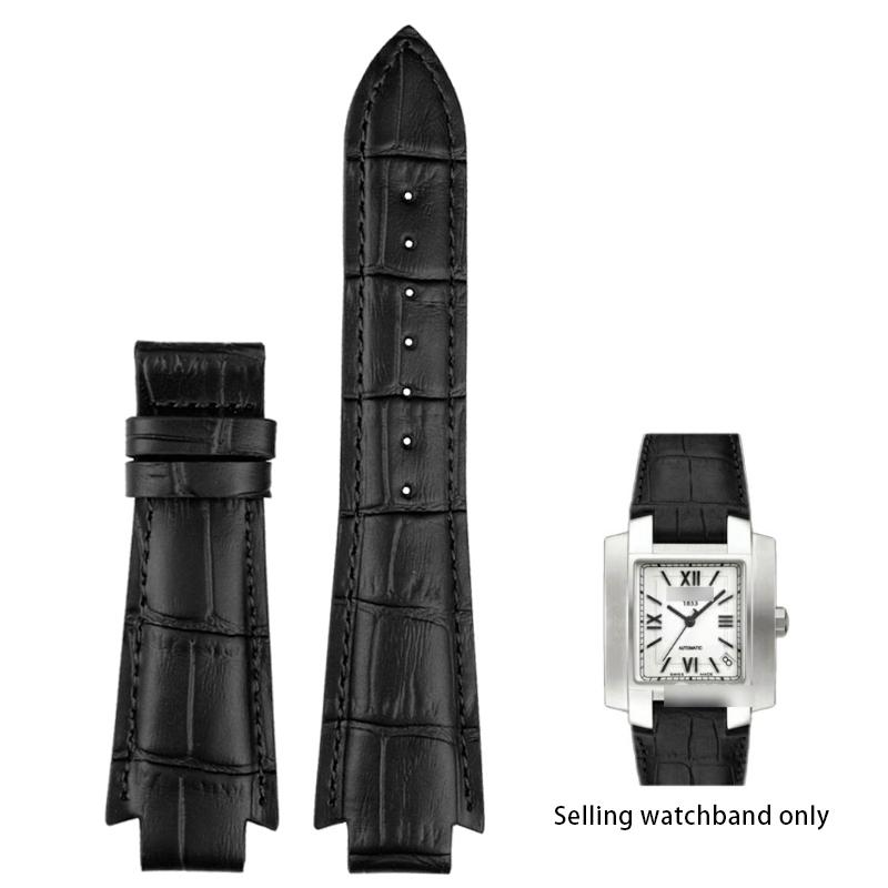 24x14 мм Выпуклый Конец Натуральная Кожа Ремешок для Часов 1853 для Tissot T60 Ремешок L875/975K Мужской Женский Ремень для Часов Браслет с Бабочкой 24-14mm