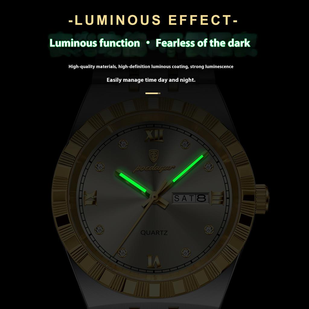 Top Brand Luxury Ultra-thin Men's Watch Diamond-encrusted Waterproof Luminous Quartz Watch