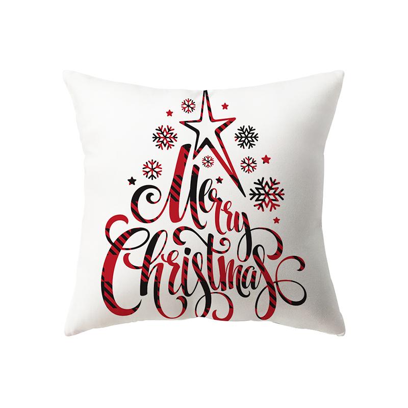 Weihnachtsthema-Elch-Druckmuster-Polyester-Kissenbezug für Zuhause, Wohnzimmer, Sofa, Dekoration, quadratischer Kissenbezug