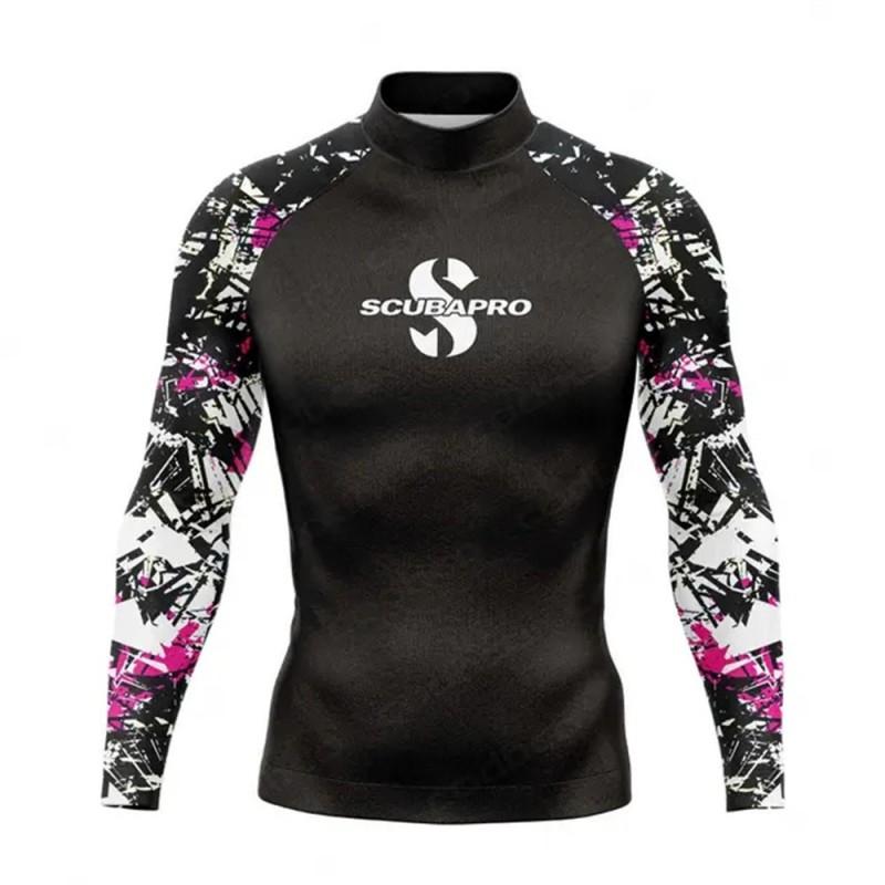 Mens Long Sleeve UV Protection Rash Guard Surfing Diving Swimming Fishing Outdoor Water Sports