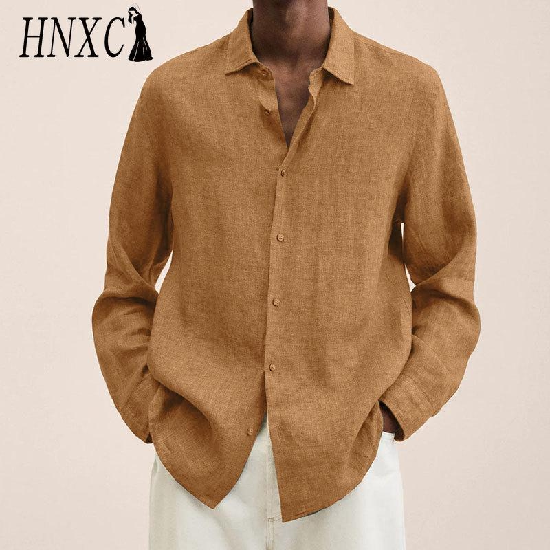 HNXC Baumwolle Langarm T-Shirt Herrenmode Lockeres Shirt Bedrucktes Mitfühlendes Shirt