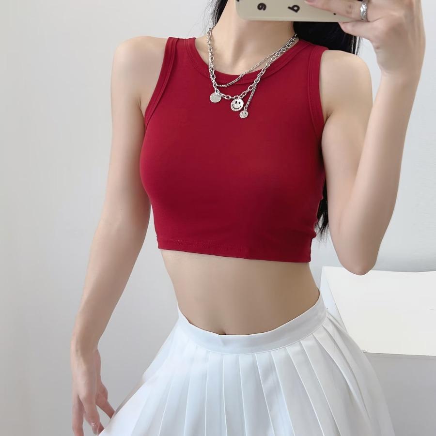 Summer Women Tank Tops Sleeveless Short Style Tee Sexy Slim O Neck Female Clothes