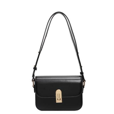 Soft Leather Hour Hand Small Square Bag Women's 2024 New High-end Versatile Shoulder Messenger Bag
