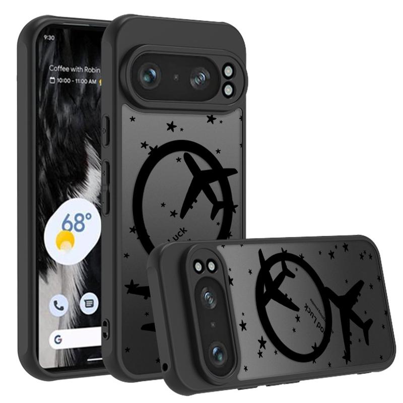 

Матовий магнітний чохол для Google Pixel 10 9 8 7 Pro 9A 8A Pixel 9 10 Pro XL Для Magsafe Бездротова зарядка Карта маршруту літака Google Pixel 10