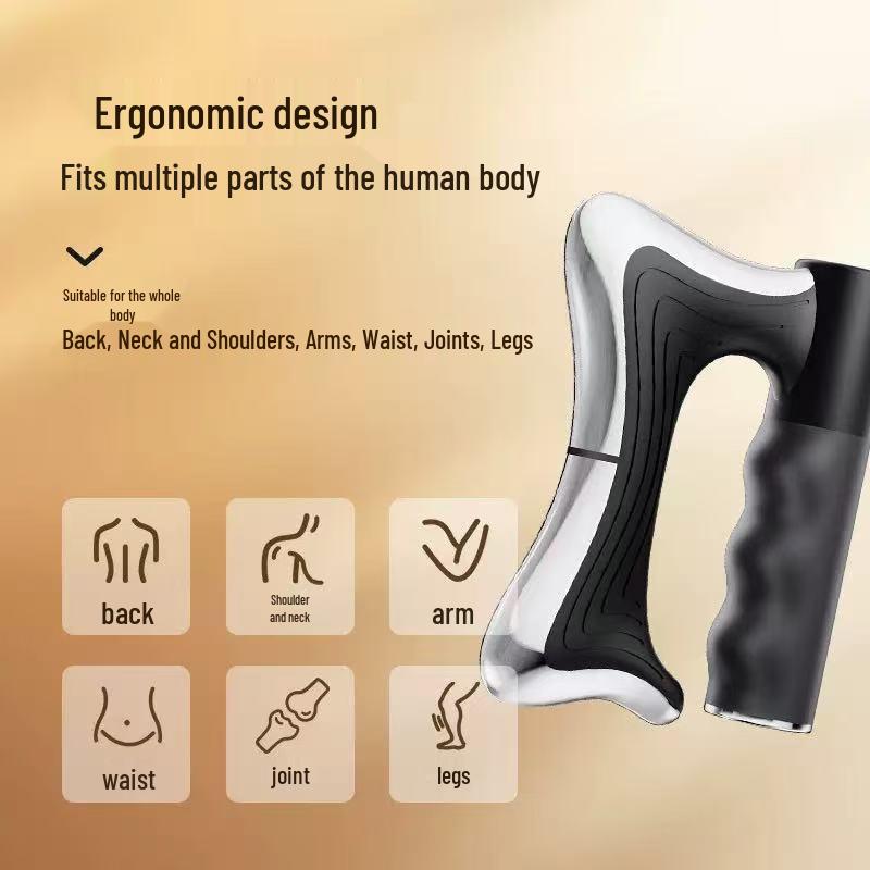 Multi-functional Gua Sha Electric Muscle Massage Gun with EMS Vibration for Fitness and Soreness Relief