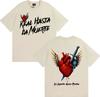 Anuel AA Rhlm 2 Real Hasta La Muerte Heart T Shirt Unisex Women Fashion Retro Short Sleeve Tshirts Cotton ONeck Oversized Tshirt
