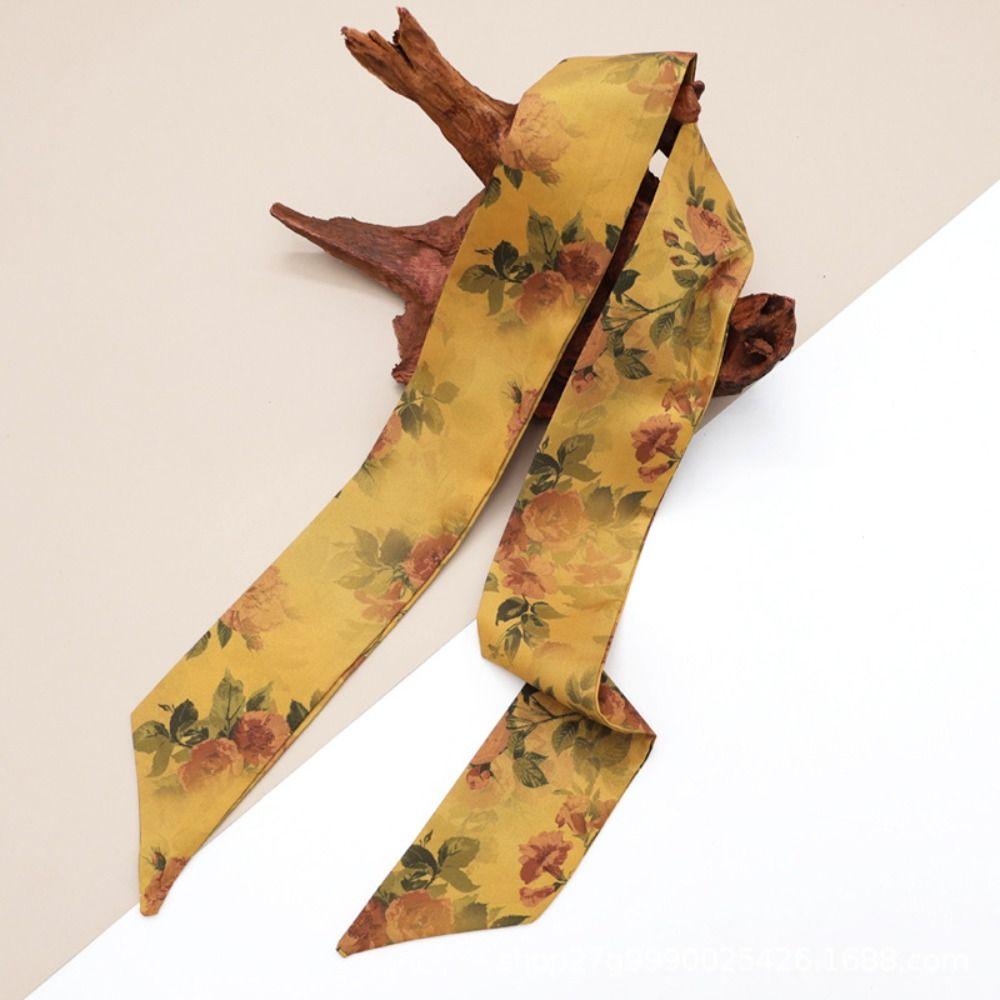 Ribbon Long Silk Scarf Long Ancient Hair Band Elegant Ink Painting Silk Scarf  Girl