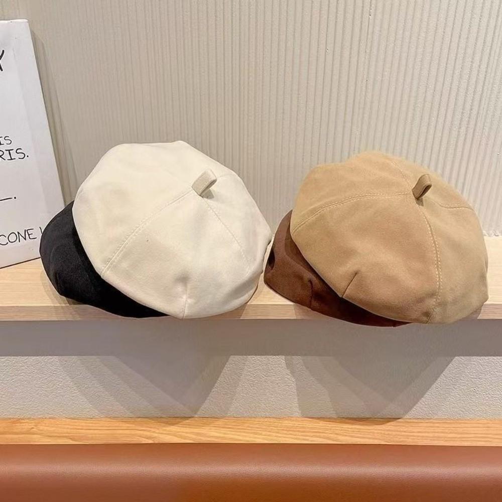 Soft Octagonal Cap Warm Artist Painter Cap Cute Pumpkin Hat  Toddler