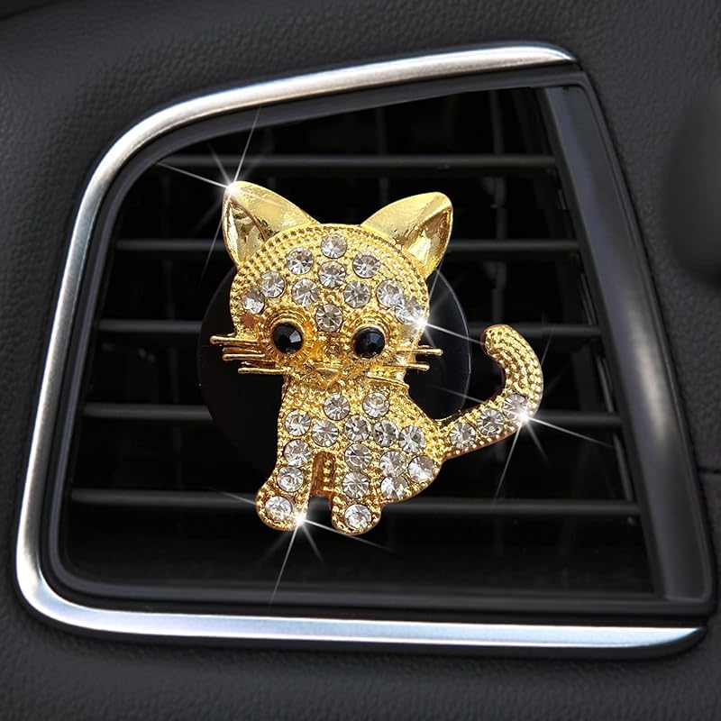 Bling Rhinestone Air Vent Clip with Car Freshener & Decoration,Cute Dash Decor Accessory
