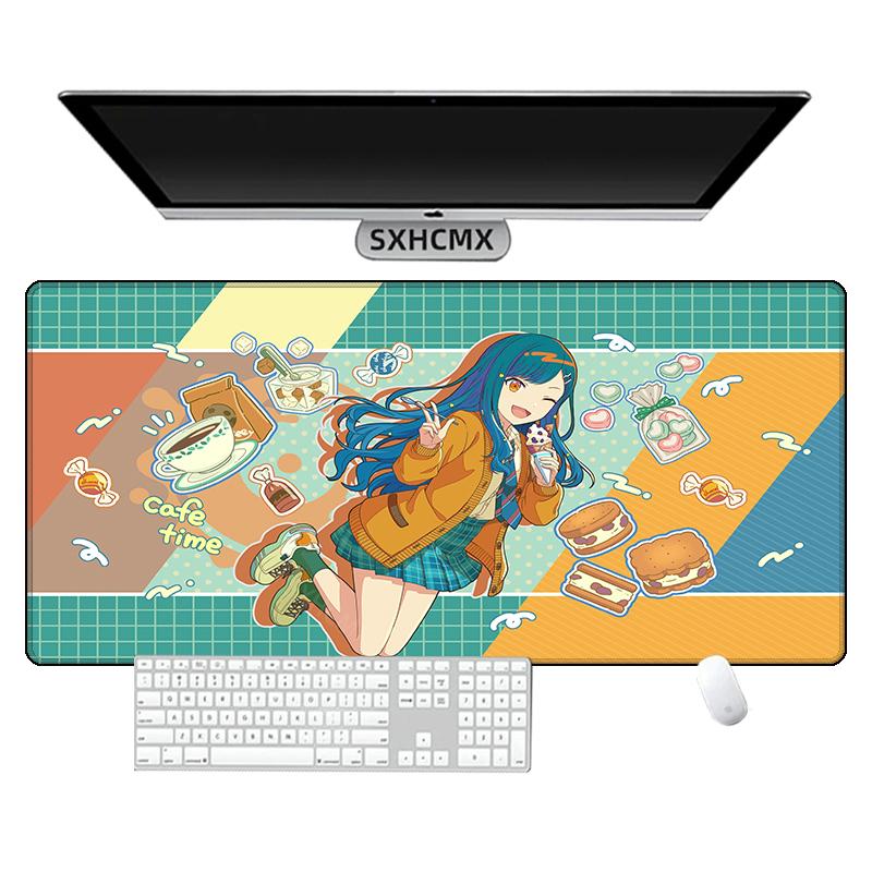 Anime Project Sekai Mouse Pad Office Kawaii PJSK Desk Pad Computer Gaming Accessories Stitch Edge Natural Rubber Keyboard Mat