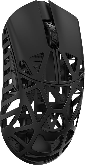 

WLMOUSE Beast X Pro Wireless Gaming Mouse with Side Supports 8KHz Polling Magnesium Lightweight PAW3950HS Sensor Japanese Holes, Symmetrical, Rate, чорний