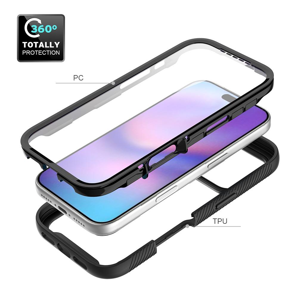 Clear Case for iPhone 17 Pro PC+TPU Phone Back Cover with PET Screen Film