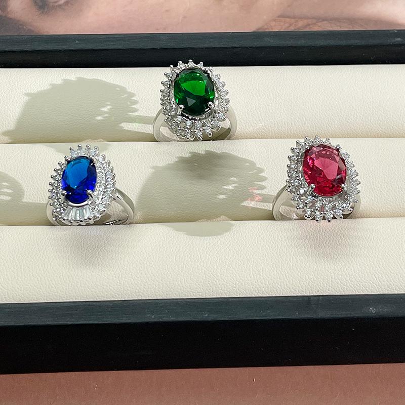 Cellacity Classic Sapphire Rings for Charm Lady with Oval Shape Gemstones 925 Sterling Silver Fine Jewelry Gift