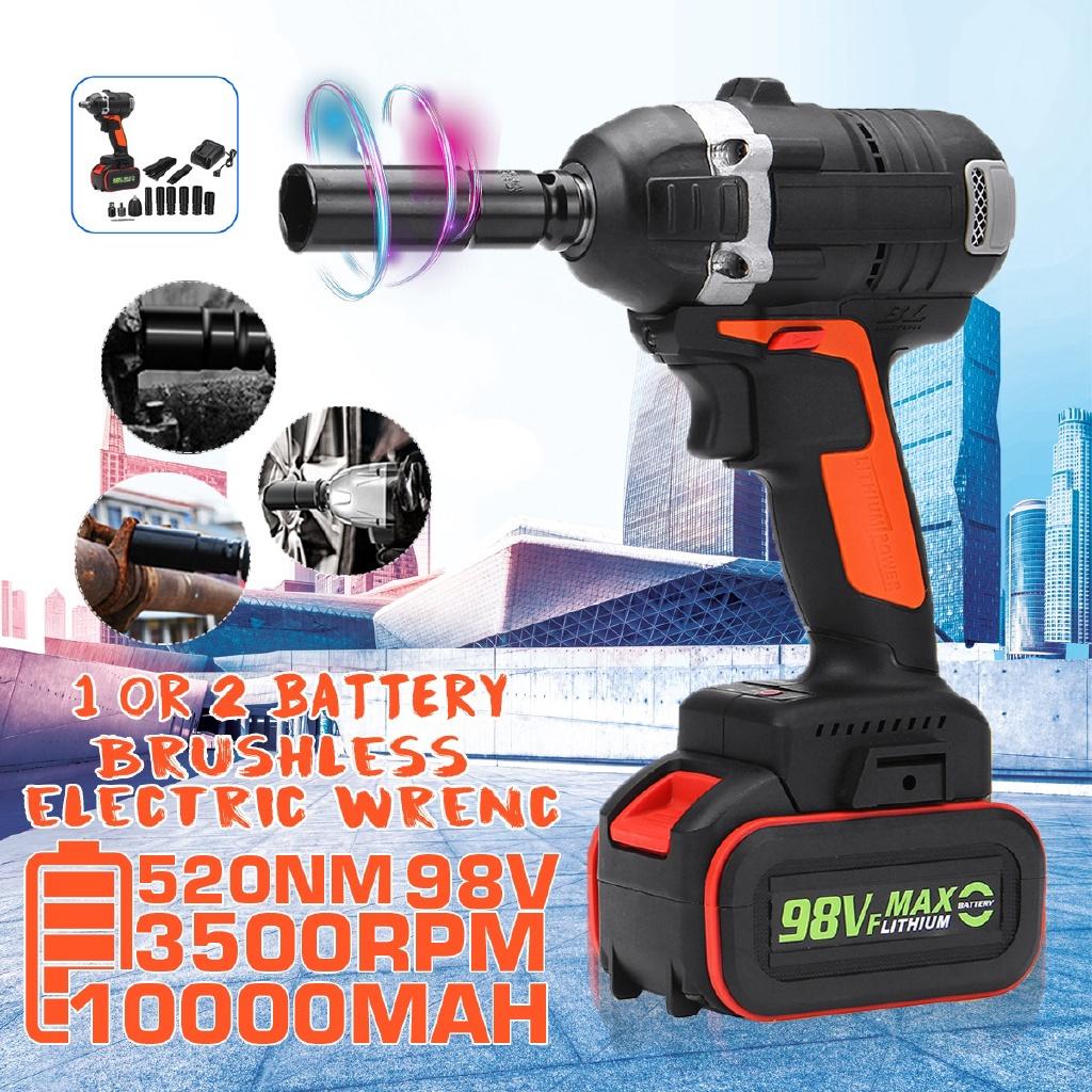 3500rpm 2 IN 1 Cordless Brushless Wrench Electric Socket Impact Wrench 10000mah Lithium-lon Battery Power Kit