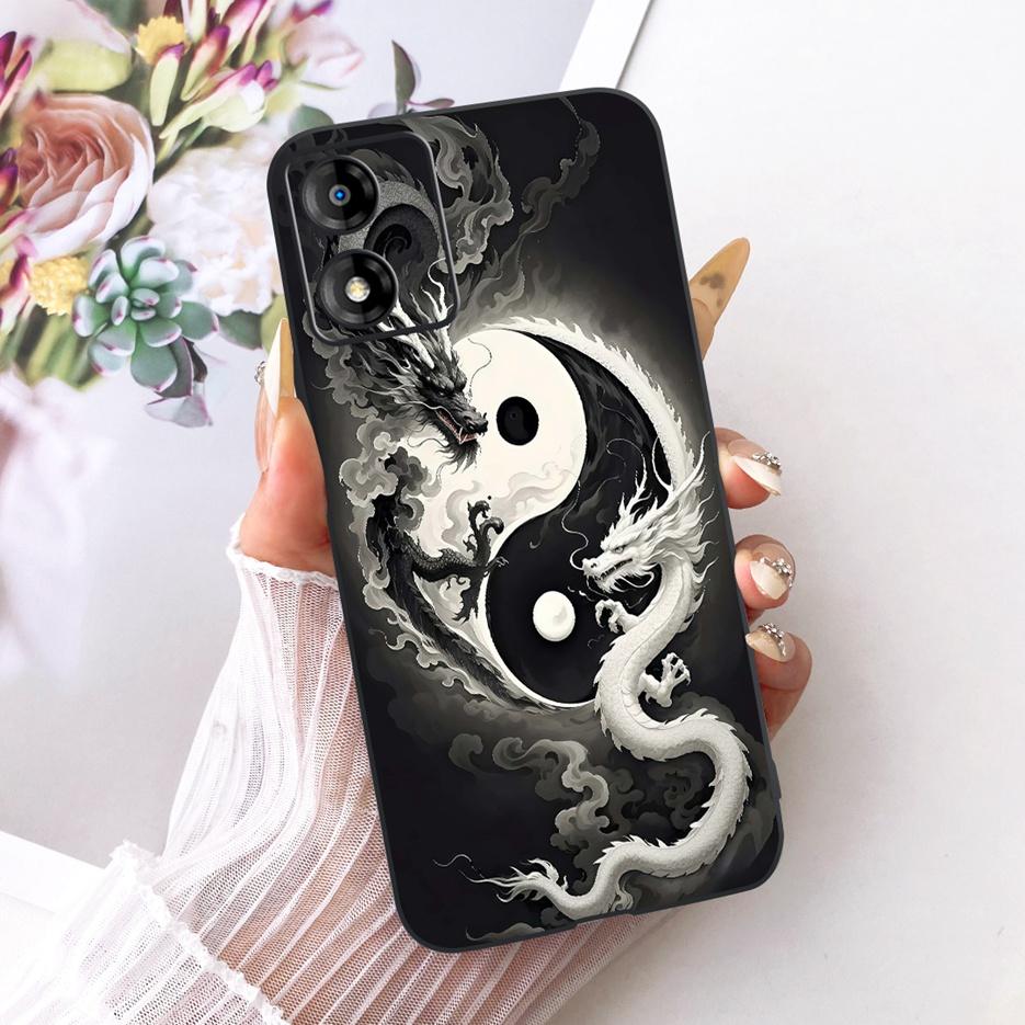 For Motorola Moto E13 Case Moto E14 Luxury Flowers Butterfly Painted Cover Soft Silicone Case For Motorola E14 E 13 MotoE13 Bags