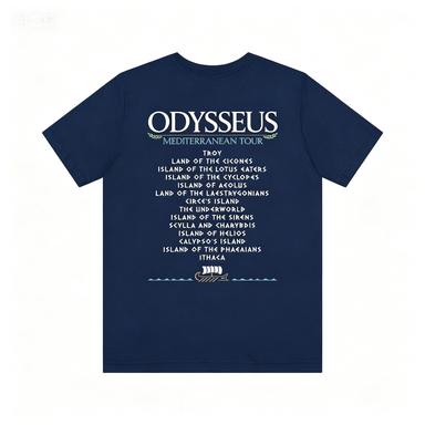 Odysseus Tour Mediterraneo T-shirt Double Sided Il Film Odissea Mito Greco Unisex Senza Etichetta Cotone Manica Corta