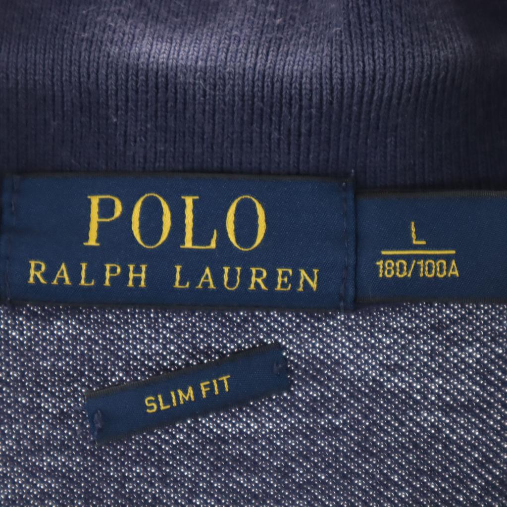 Polo Ralph Lauren Short Sleeve Polo Shirt L Navy Kanoko Fabric Men's Used