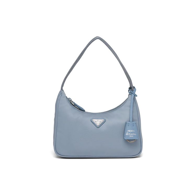 

Prada Classic Silver Buckle Triangle Logo Nylon Hobo Bag Women Bags Gray Blue 1NE515-2DH0-F0637 Basic Set (Bag+Dust Bag)