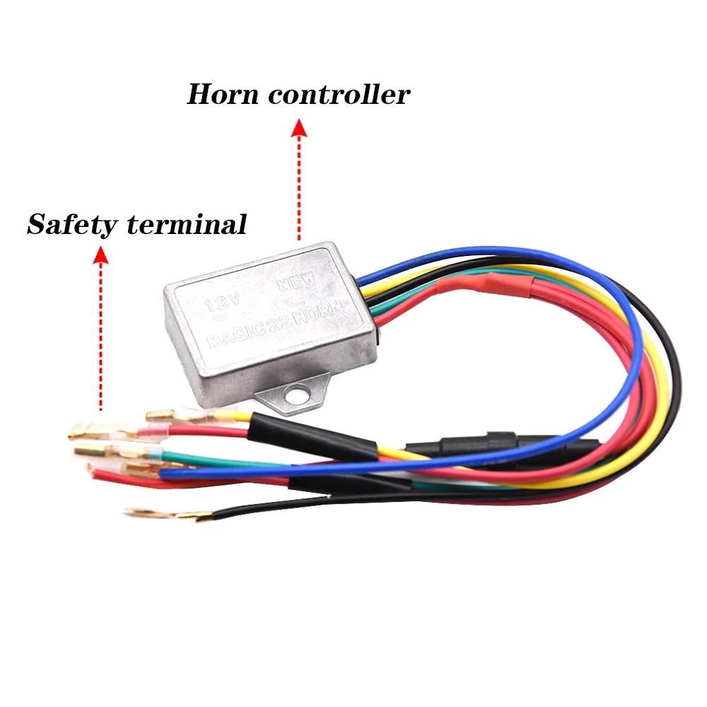 115DB Car Horn Speaker Digital Electric Siren Loud Air Snail Horns 18 Sounds Security Alarm Motorcycles Truck Loud Horn 12V