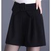 Elegant High-Waisted A-Line Bootcut Shorts with Bows for Women - Autumn/Winter 2025 Collection
