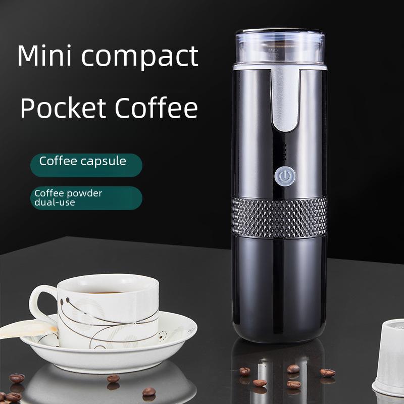 Compact Wireless High-Pressure Portable Coffee Maker for Capsules and Ground Coffee