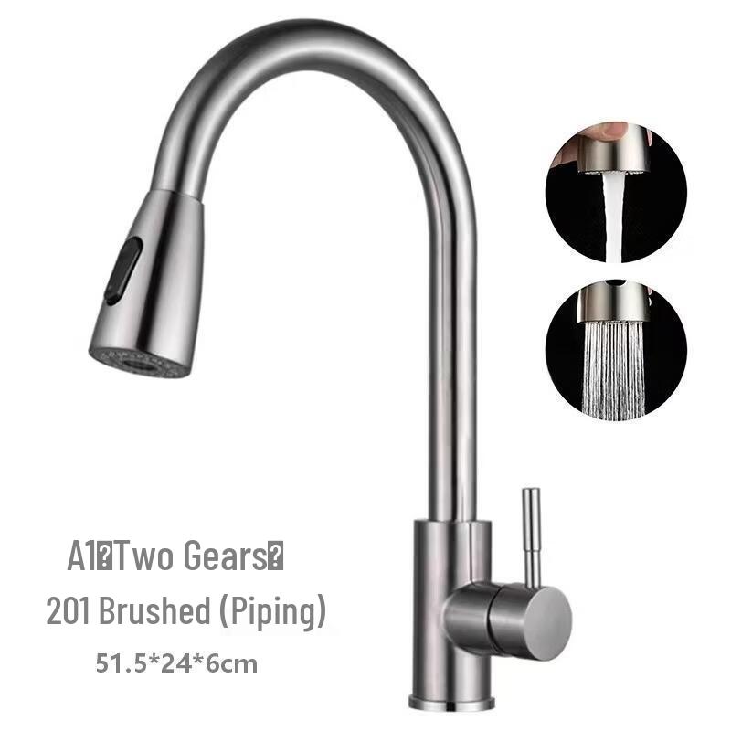 Stainless Steel Pull-Out Kitchen Faucet
