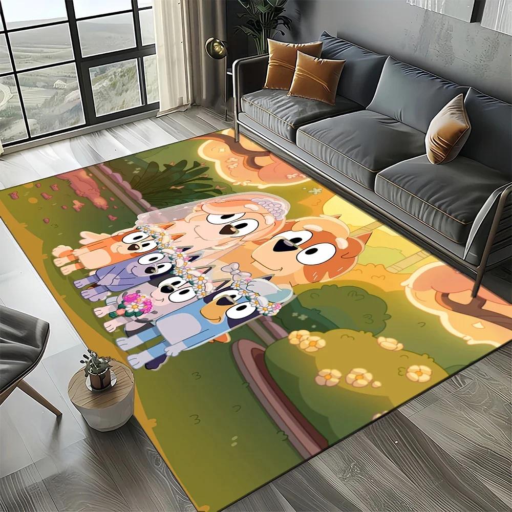 2025 New Style Bluey Family Cartoon Dog Carpet Rug for Living Room Bedroom Home Sofa Decoration,Kids Play Non-slip Floor Mat