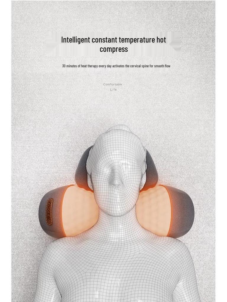 Heated Cervical Support Pillow with Massage & Neck Vertebrae Protection