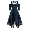 Women Dress Gothic Vintage Short Sleeve Off Shoulder Halloween Party Nightclub Dresses