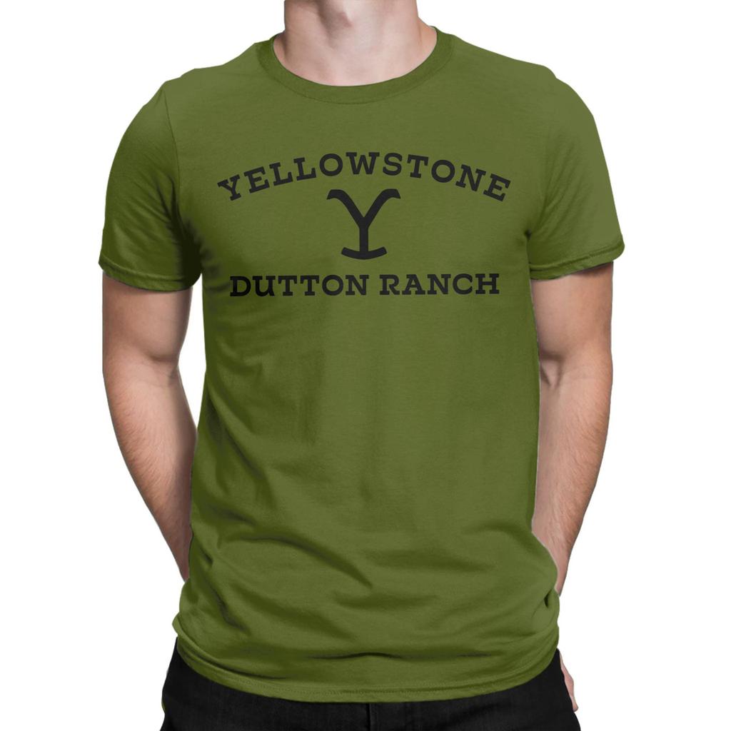 Yellowstone Dutton Ranch Men T Shirts  Unique Tees Short Sleeve Crewneck T-Shirts 100% Cotton Gift Idea Clothes
