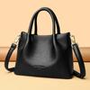 Ladies' Soft Leather Tote Bag, Luxury Designer Handbag, Solid Color Ladies' Shoulder Bag, and Minimalist Crossbody Bag