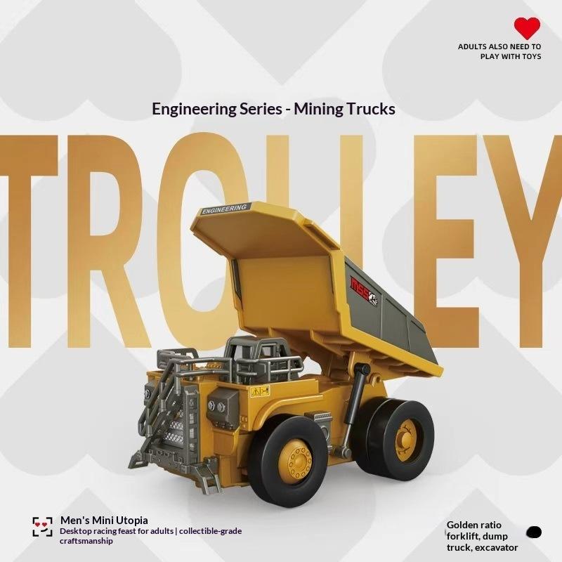 Desktop Series1:64 Mini Remote Control Engineering Vehicle Series Full Scale Excavator Dump Truck Forklift Remote Control Toy