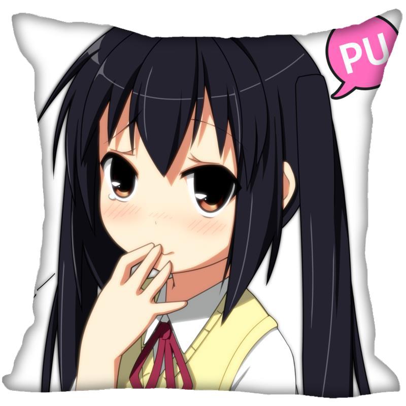 New Arrival K-ON! Anime Girl Pillow Case For Home Decorative Pillows Cover Square Zippered Satin Fabric PillowCases 40X40,45X45