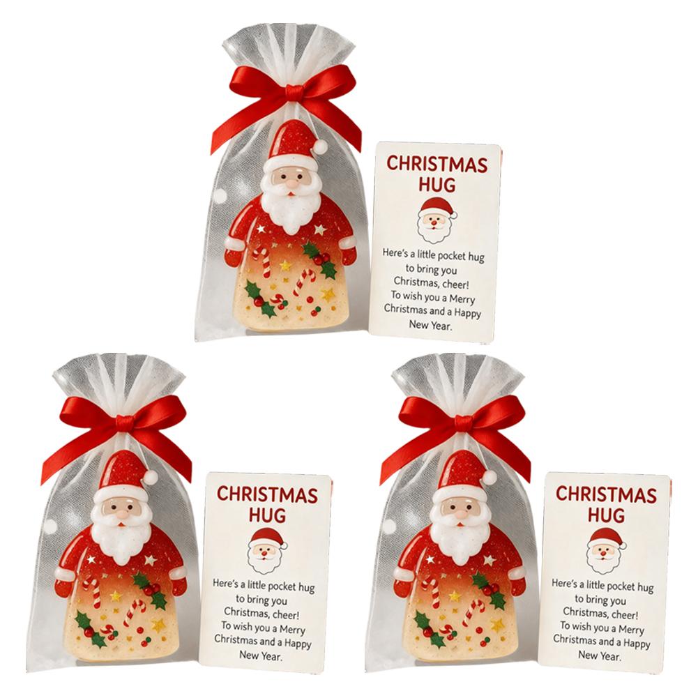 Christmas Santa Hugging Pocket Present Enhance Holiday Ambiance Show Blessing Love Through Card Good Gift For Family Friends