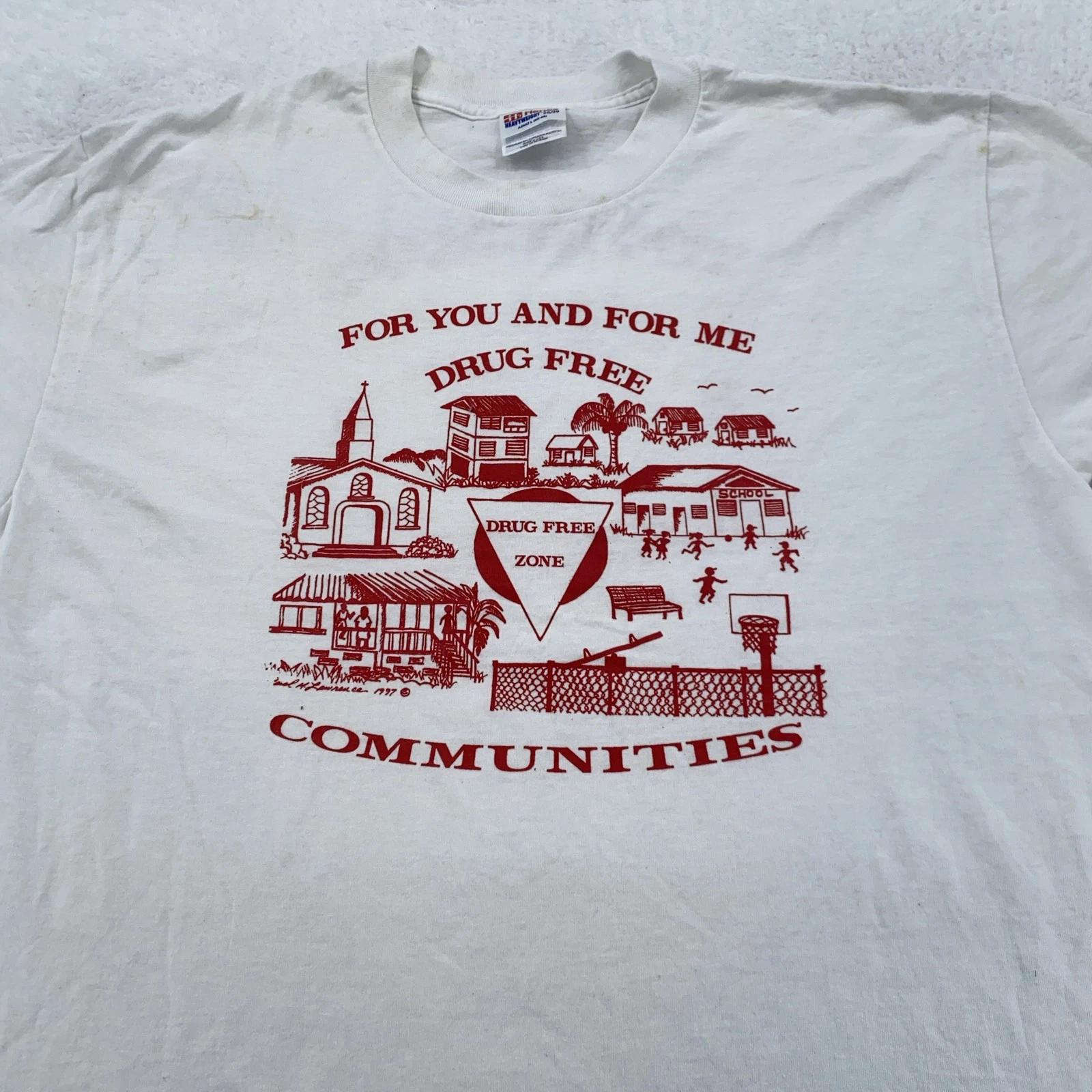 

Vintage Drug Free Communities Shirt Mens Large Virgin Islands Housing dare 90s 2XL