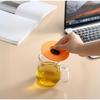 Cute Cat Ear Silicone Cup Lid Food Grade Dustproof Reusable Round Mug Cover for Outdoor Travel Camping Coffee Drink Cups