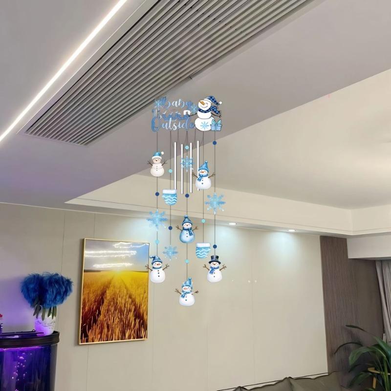 Christmas Decorations, Ice and Snow Snowmen, Wind Chimes, Double-sided Handicrafts, Outdoor Ornaments, High-end and Niche