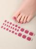 26Tips Pink Gradient Semi Cured Gel Toenail Sticker Glitter Full Cover Gel Toenail Wraps Self-Adhesive Foot Nail Art Decoration